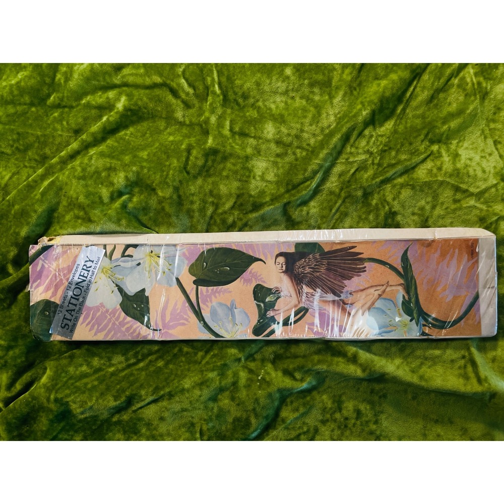 Vintage Fantasy Long Letter Stationery Set Floral Fairy Art 80s cottagecore‎
